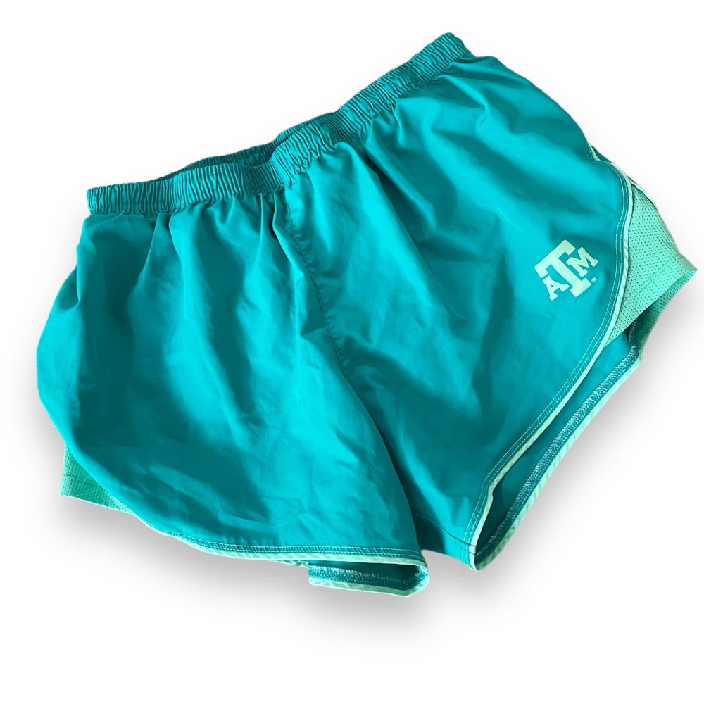 Texas A&M Workout Running Athletic Shorts Green Turquoise Size M for Women